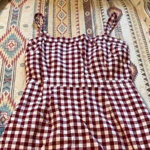 Abercrombie & Fitch Red and White Checkered Mini Dress